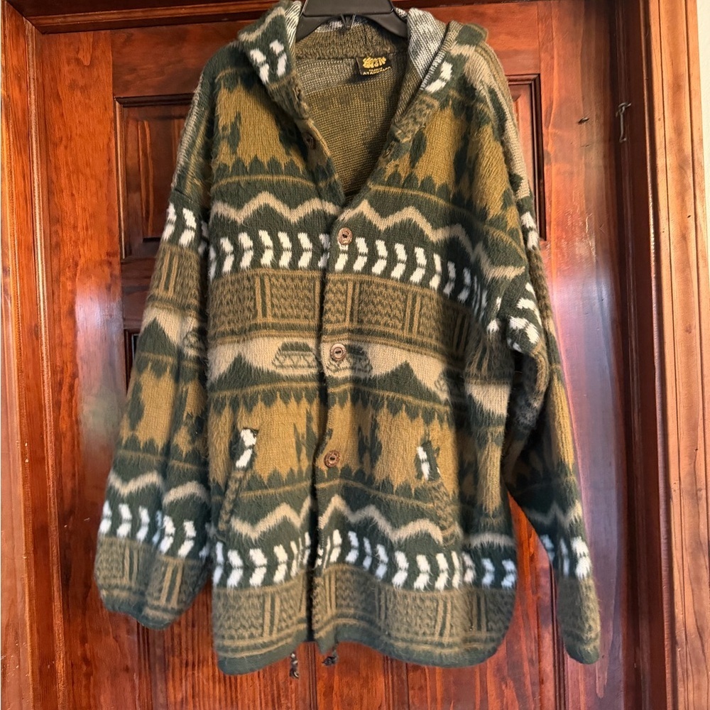 Atahualpa Tejidos Green & Olive Woven Cardigan
